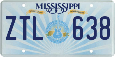 MS license plate ZTL638