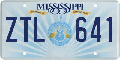 MS license plate ZTL641
