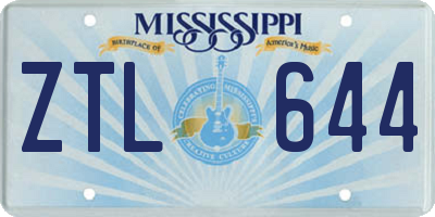 MS license plate ZTL644
