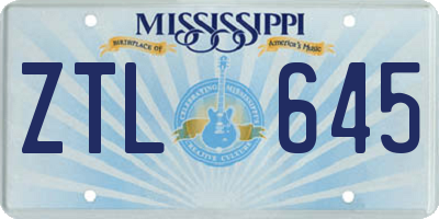 MS license plate ZTL645