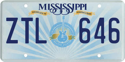 MS license plate ZTL646