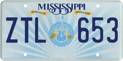 MS license plate ZTL653