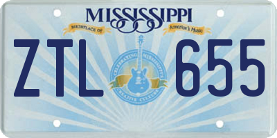 MS license plate ZTL655
