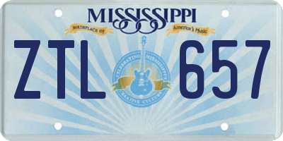 MS license plate ZTL657