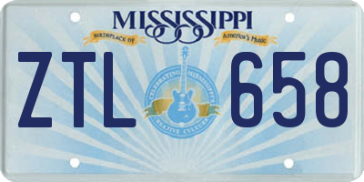 MS license plate ZTL658