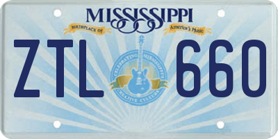 MS license plate ZTL660