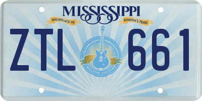 MS license plate ZTL661