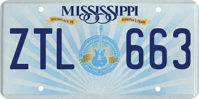 MS license plate ZTL663