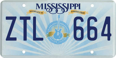 MS license plate ZTL664