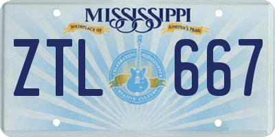 MS license plate ZTL667