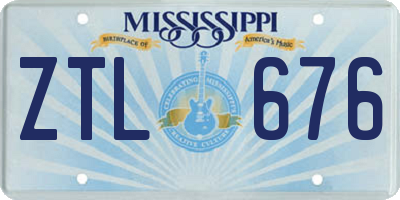 MS license plate ZTL676