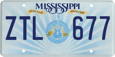 MS license plate ZTL677