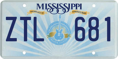 MS license plate ZTL681