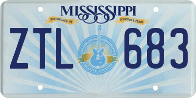 MS license plate ZTL683