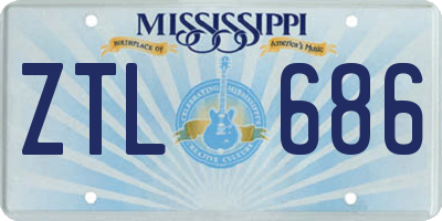 MS license plate ZTL686
