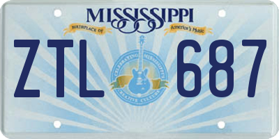 MS license plate ZTL687
