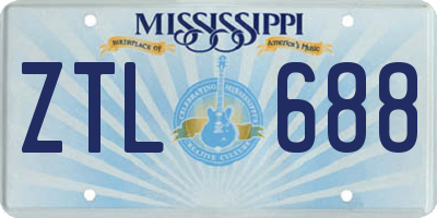 MS license plate ZTL688