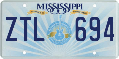 MS license plate ZTL694