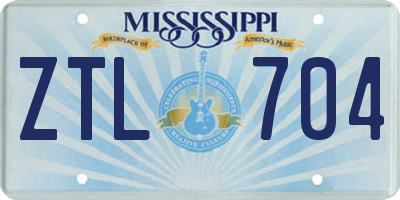 MS license plate ZTL704