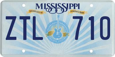 MS license plate ZTL710