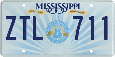 MS license plate ZTL711
