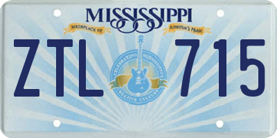 MS license plate ZTL715