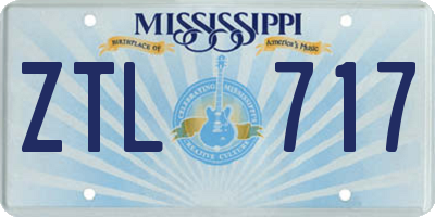 MS license plate ZTL717
