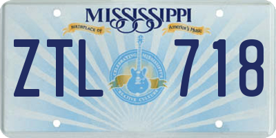 MS license plate ZTL718