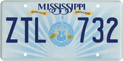 MS license plate ZTL732