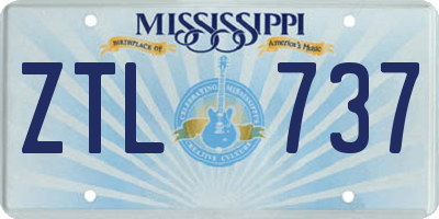 MS license plate ZTL737