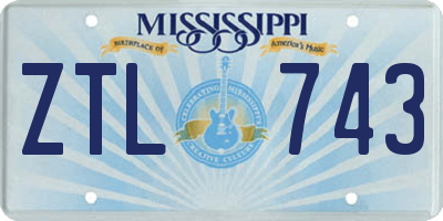 MS license plate ZTL743