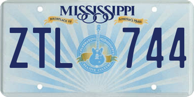 MS license plate ZTL744