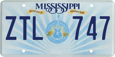 MS license plate ZTL747