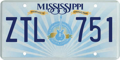 MS license plate ZTL751