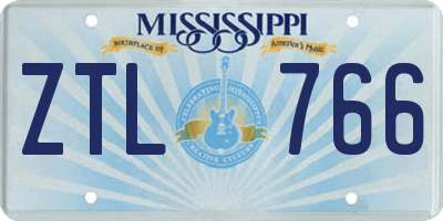 MS license plate ZTL766
