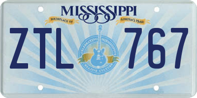MS license plate ZTL767