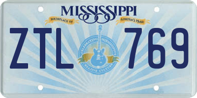 MS license plate ZTL769