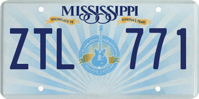 MS license plate ZTL771