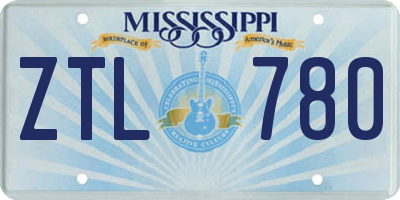 MS license plate ZTL780