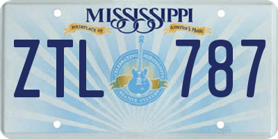 MS license plate ZTL787