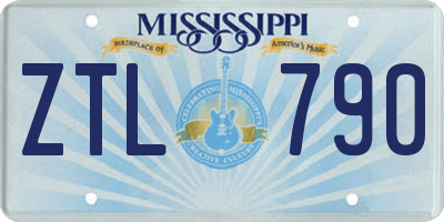 MS license plate ZTL790