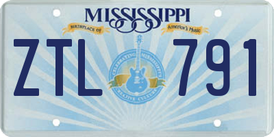 MS license plate ZTL791