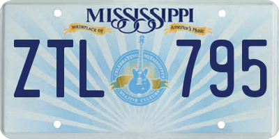 MS license plate ZTL795