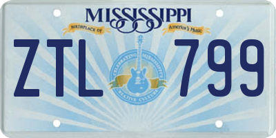 MS license plate ZTL799