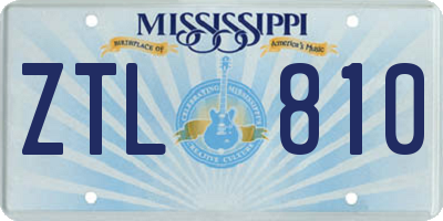 MS license plate ZTL810