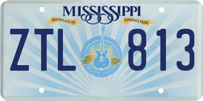MS license plate ZTL813