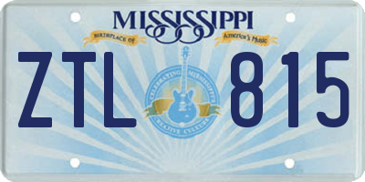 MS license plate ZTL815