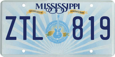 MS license plate ZTL819