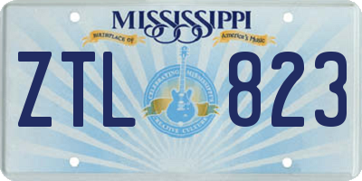 MS license plate ZTL823