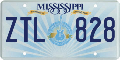 MS license plate ZTL828
